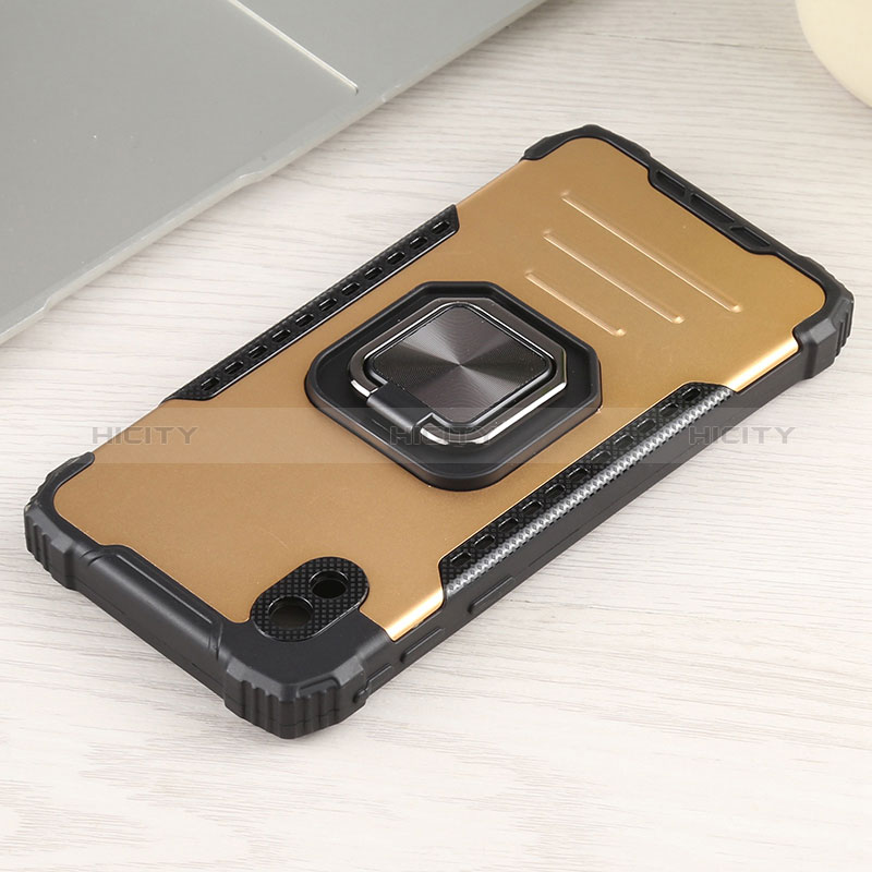 Funda Bumper Silicona y Plastico Mate Carcasa con Magnetico Anillo de dedo Soporte ZJ2 para Samsung Galaxy M01 Core