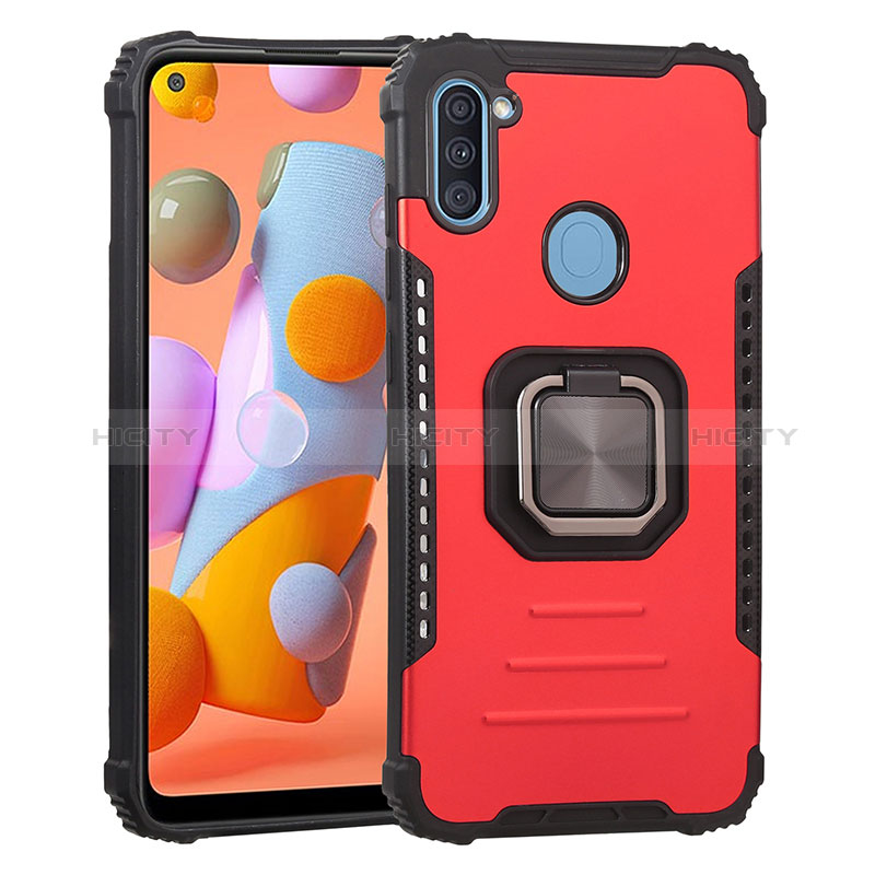 Funda Bumper Silicona y Plastico Mate Carcasa con Magnetico Anillo de dedo Soporte ZJ2 para Samsung Galaxy M11