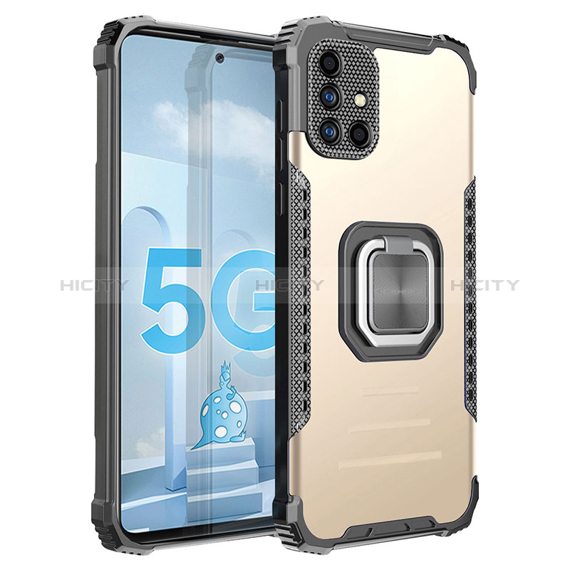 Funda Bumper Silicona y Plastico Mate Carcasa con Magnetico Anillo de dedo Soporte ZJ2 para Samsung Galaxy M40S