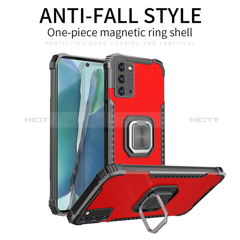 Funda Bumper Silicona y Plastico Mate Carcasa con Magnetico Anillo de dedo Soporte ZJ2 para Samsung Galaxy Note 20 5G