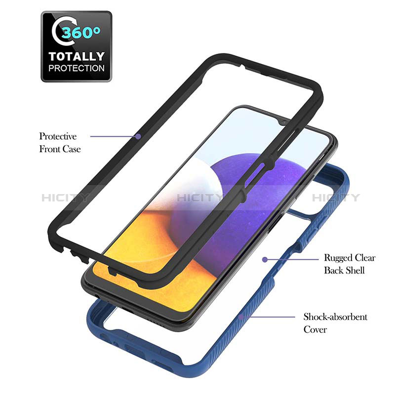 Funda Bumper Silicona y Plastico Mate Carcasa con Magnetico Anillo de dedo Soporte ZJ5 para Samsung Galaxy A22s 5G