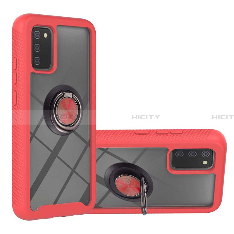 Funda Bumper Silicona y Plastico Mate Carcasa con Magnetico Anillo de dedo Soporte ZJ5 para Samsung Galaxy F02S SM-E025F