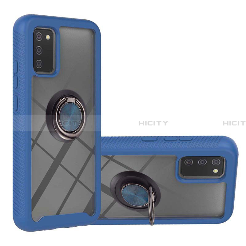 Funda Bumper Silicona y Plastico Mate Carcasa con Magnetico Anillo de dedo Soporte ZJ5 para Samsung Galaxy F02S SM-E025F