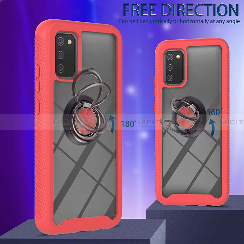 Funda Bumper Silicona y Plastico Mate Carcasa con Magnetico Anillo de dedo Soporte ZJ5 para Samsung Galaxy F02S SM-E025F