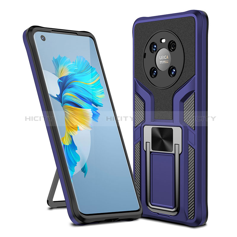 Funda Bumper Silicona y Plastico Mate Carcasa con Magnetico Anillo de dedo Soporte ZL1 para Huawei Mate 40