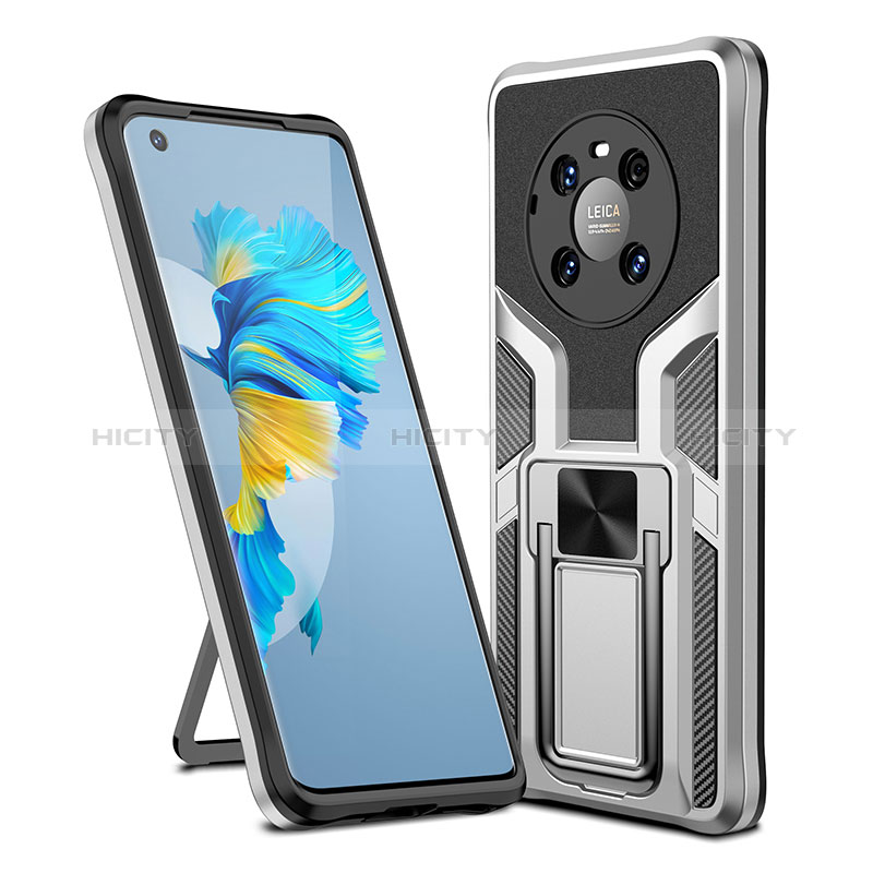 Funda Bumper Silicona y Plastico Mate Carcasa con Magnetico Anillo de dedo Soporte ZL1 para Huawei Mate 40