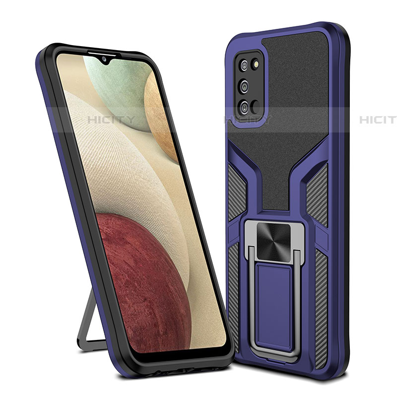 Funda Bumper Silicona y Plastico Mate Carcasa con Magnetico Anillo de dedo Soporte ZL1 para Samsung Galaxy A03s