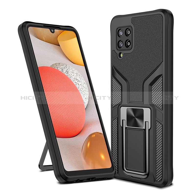 Funda Bumper Silicona y Plastico Mate Carcasa con Magnetico Anillo de dedo Soporte ZL1 para Samsung Galaxy A42 5G