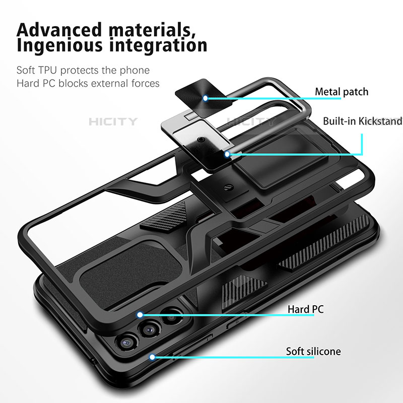 Funda Bumper Silicona y Plastico Mate Carcasa con Magnetico Anillo de dedo Soporte ZL1 para Samsung Galaxy A52 4G