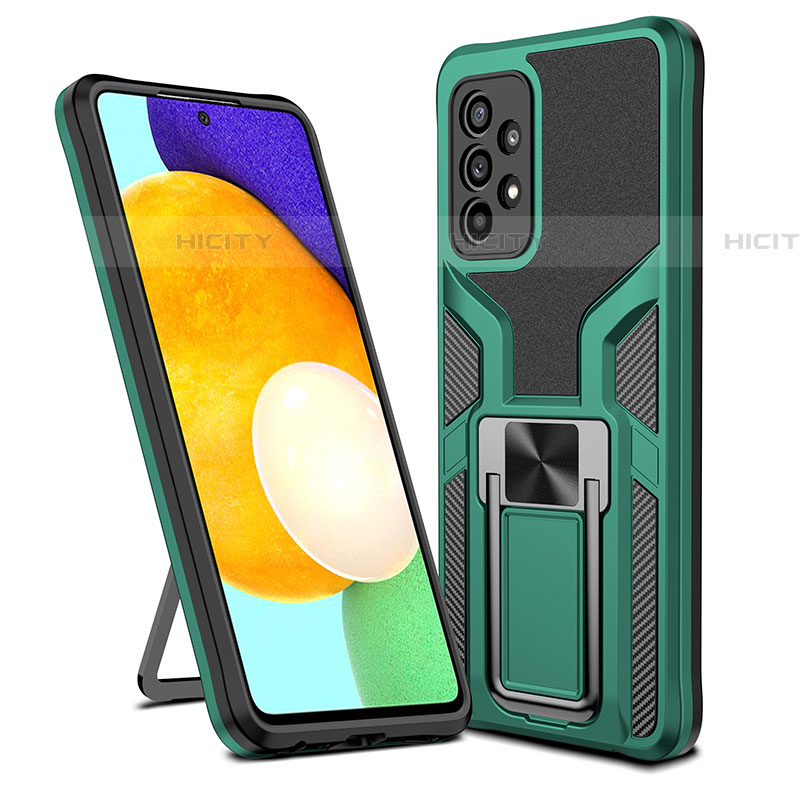 Funda Bumper Silicona y Plastico Mate Carcasa con Magnetico Anillo de dedo Soporte ZL1 para Samsung Galaxy A52 4G