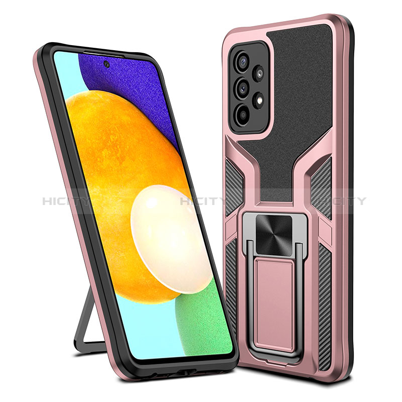 Funda Bumper Silicona y Plastico Mate Carcasa con Magnetico Anillo de dedo Soporte ZL1 para Samsung Galaxy A52s 5G