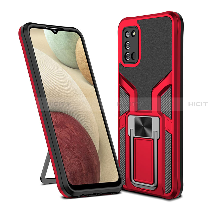 Funda Bumper Silicona y Plastico Mate Carcasa con Magnetico Anillo de dedo Soporte ZL1 para Samsung Galaxy F02S SM-E025F