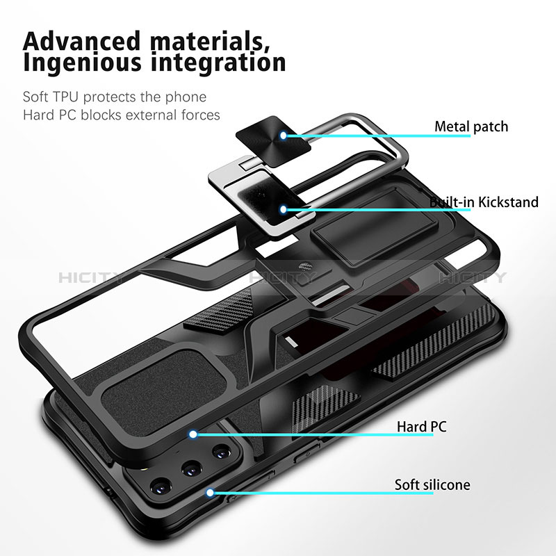 Funda Bumper Silicona y Plastico Mate Carcasa con Magnetico Anillo de dedo Soporte ZL1 para Samsung Galaxy S20 Plus