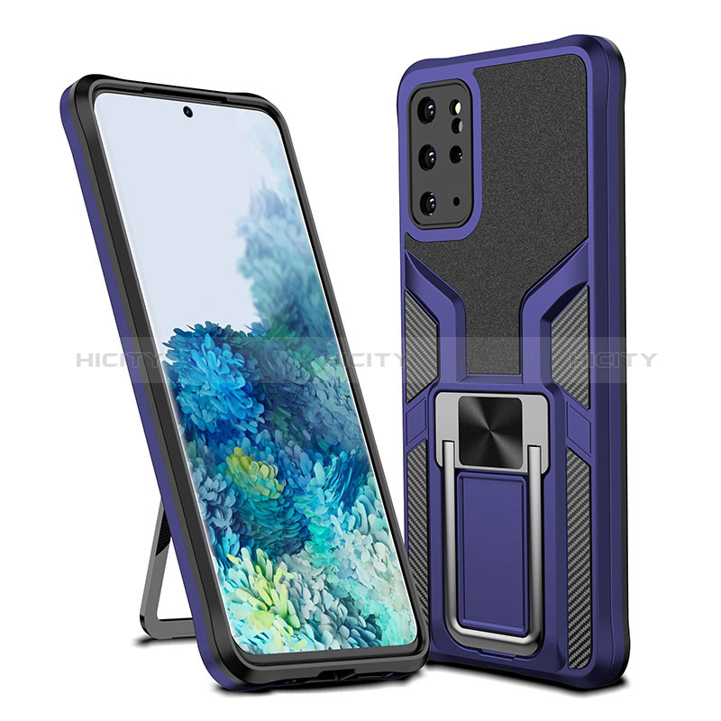 Funda Bumper Silicona y Plastico Mate Carcasa con Magnetico Anillo de dedo Soporte ZL1 para Samsung Galaxy S20 Plus 5G