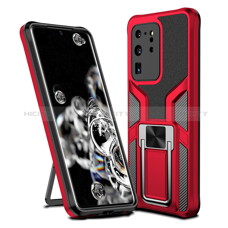 Funda Bumper Silicona y Plastico Mate Carcasa con Magnetico Anillo de dedo Soporte ZL1 para Samsung Galaxy S20 Ultra 5G