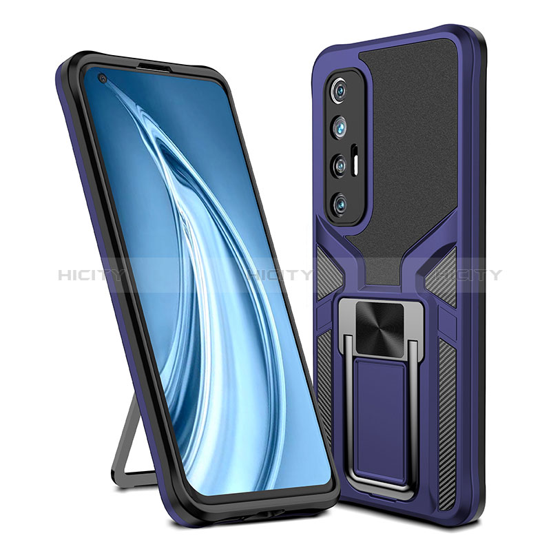 Funda Bumper Silicona y Plastico Mate Carcasa con Magnetico Anillo de dedo Soporte ZL1 para Xiaomi Mi 10S 5G