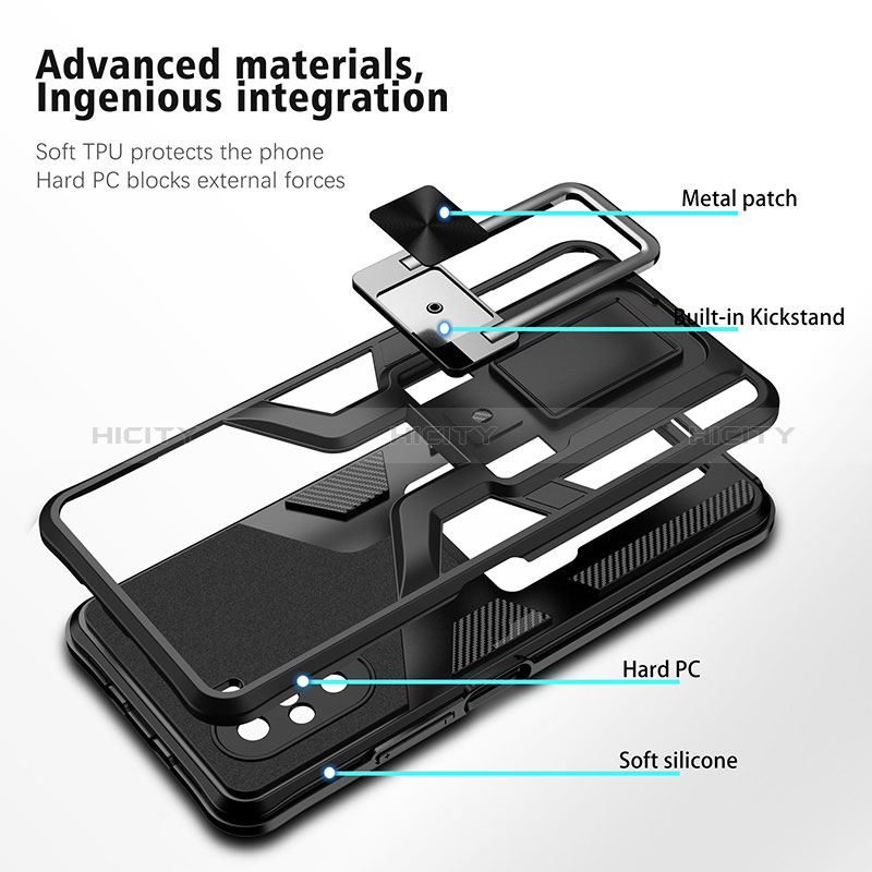 Funda Bumper Silicona y Plastico Mate Carcasa con Magnetico Anillo de dedo Soporte ZL1 para Xiaomi Mi 11i 5G