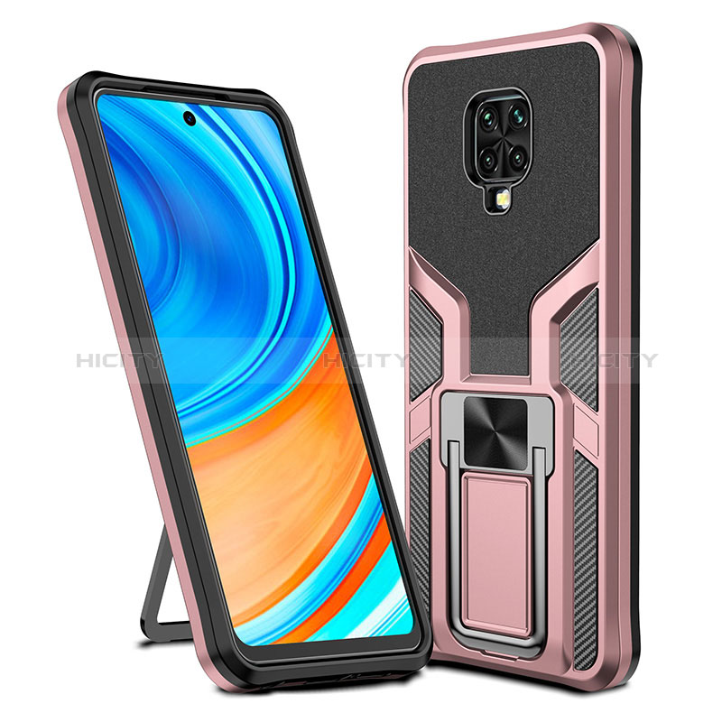 Funda Bumper Silicona y Plastico Mate Carcasa con Magnetico Anillo de dedo Soporte ZL1 para Xiaomi Poco M2 Pro