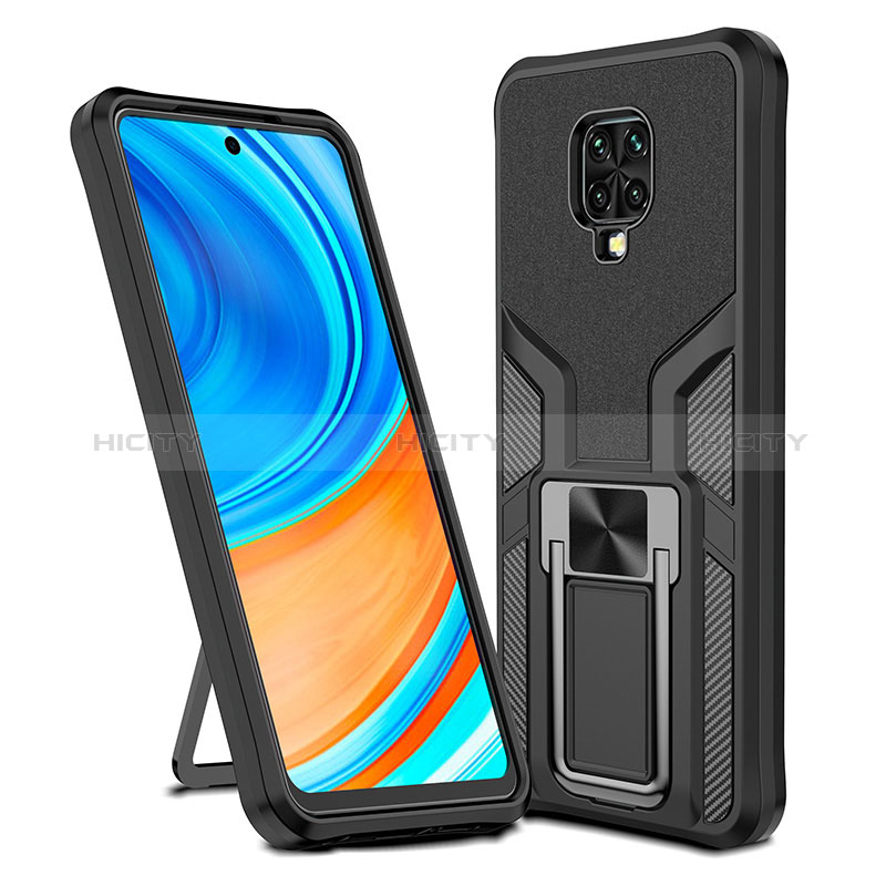 Funda Bumper Silicona y Plastico Mate Carcasa con Magnetico Anillo de dedo Soporte ZL1 para Xiaomi Poco M2 Pro