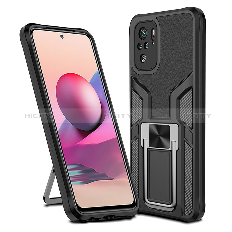 Funda Bumper Silicona y Plastico Mate Carcasa con Magnetico Anillo de dedo Soporte ZL1 para Xiaomi Poco M5S