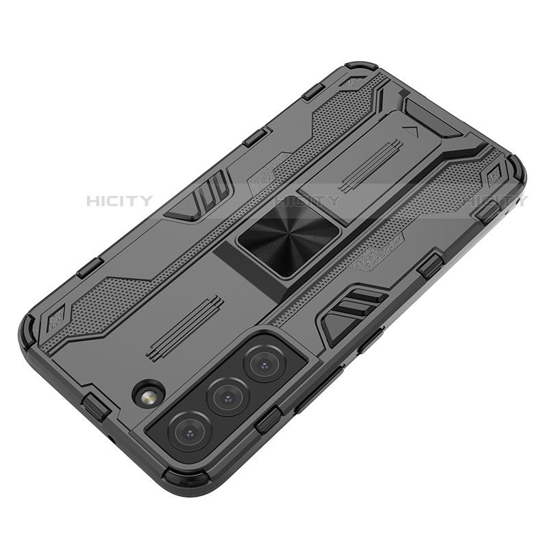 Funda Bumper Silicona y Plastico Mate Carcasa con Magnetico Soporte A01 para Samsung Galaxy S21 Plus 5G