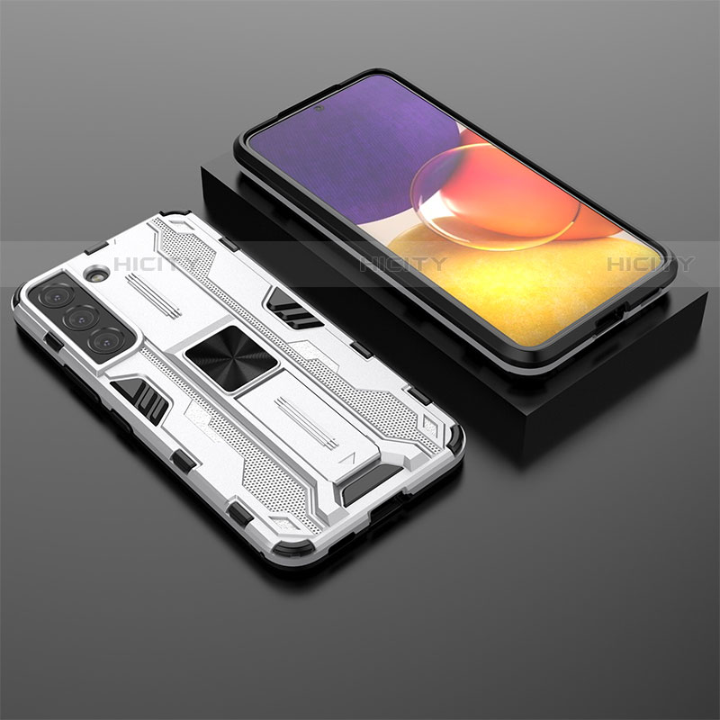 Funda Bumper Silicona y Plastico Mate Carcasa con Magnetico Soporte A01 para Samsung Galaxy S21 Plus 5G