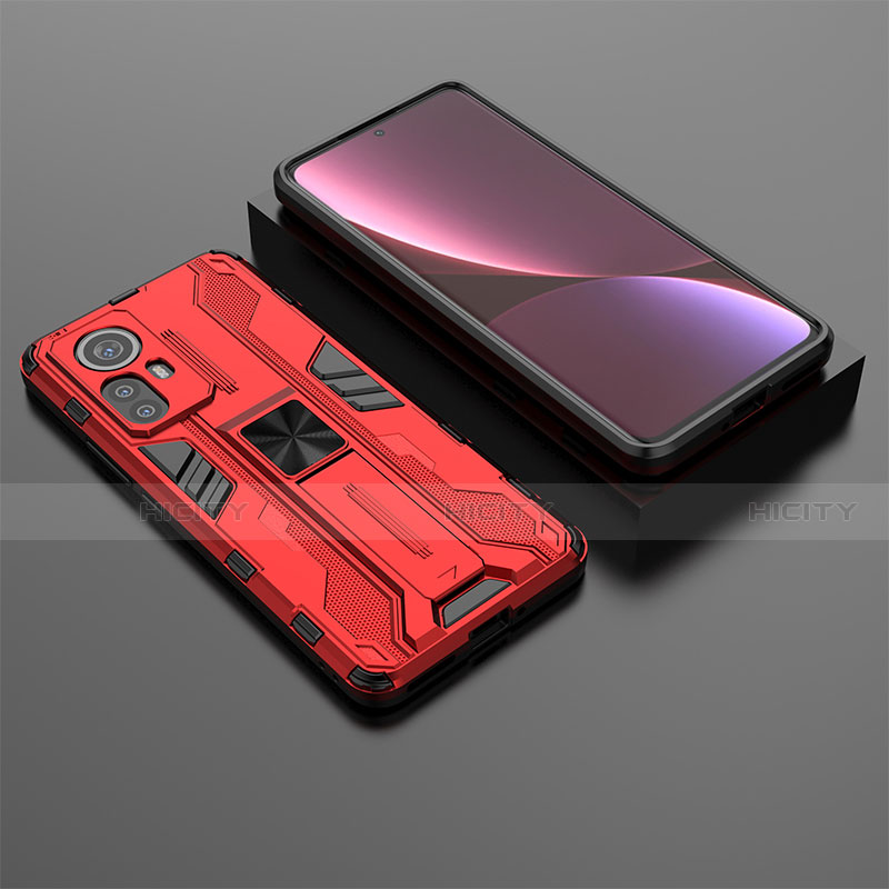 Funda Bumper Silicona y Plastico Mate Carcasa con Magnetico Soporte A01 para Xiaomi Mi 12 5G