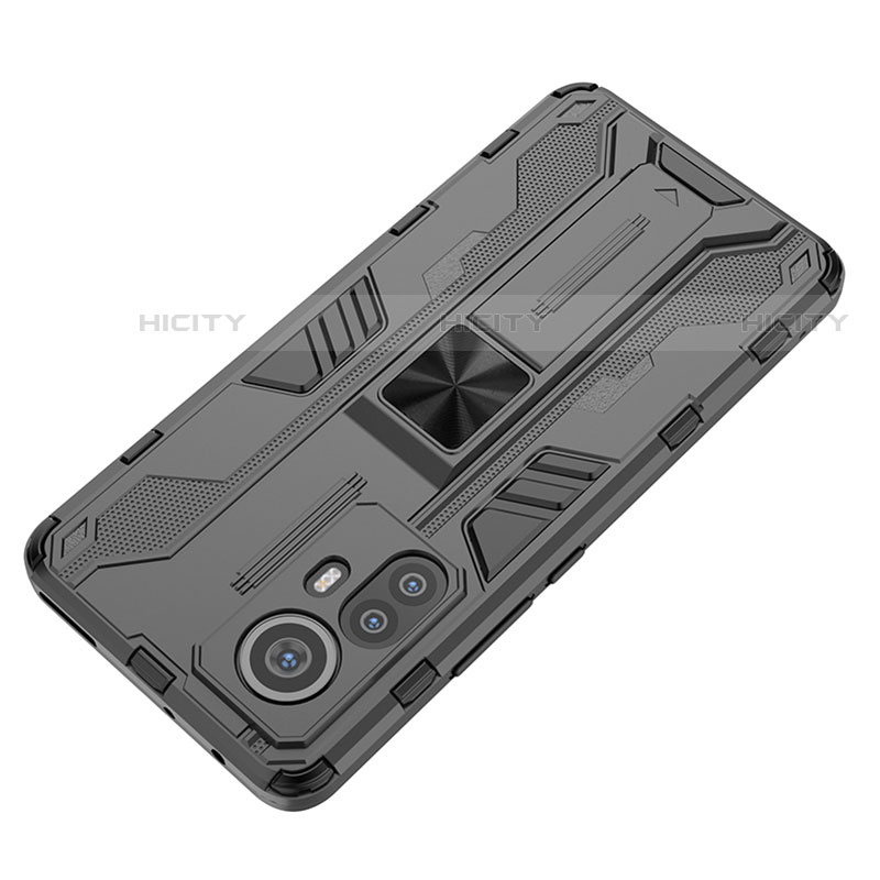 Funda Bumper Silicona y Plastico Mate Carcasa con Magnetico Soporte A01 para Xiaomi Mi 12 Lite 5G