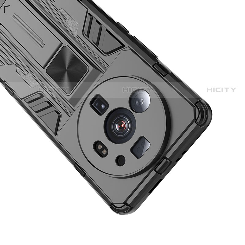 Funda Bumper Silicona y Plastico Mate Carcasa con Magnetico Soporte A01 para Xiaomi Mi 12 Ultra 5G
