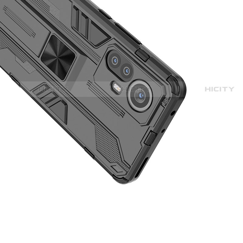 Funda Bumper Silicona y Plastico Mate Carcasa con Magnetico Soporte A01 para Xiaomi Mi 12X 5G