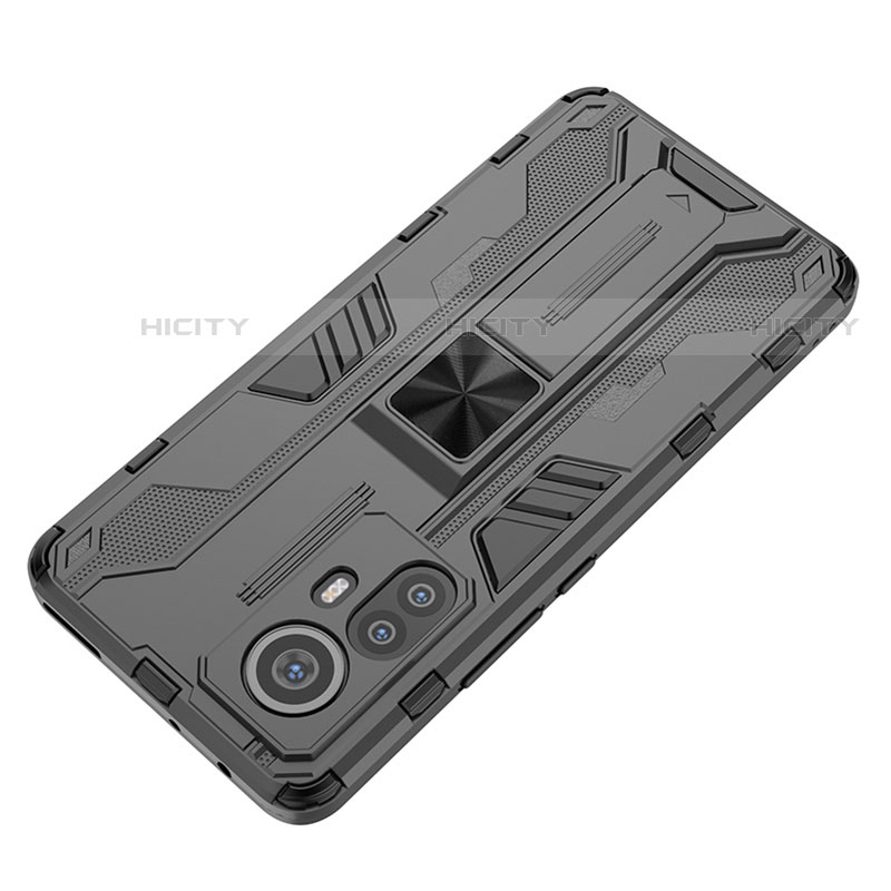 Funda Bumper Silicona y Plastico Mate Carcasa con Magnetico Soporte A01 para Xiaomi Mi 12X 5G