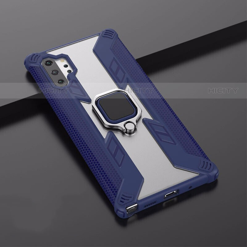 Funda Bumper Silicona y Plastico Mate Carcasa con Magnetico Soporte A02 para Samsung Galaxy Note 10 Plus 5G