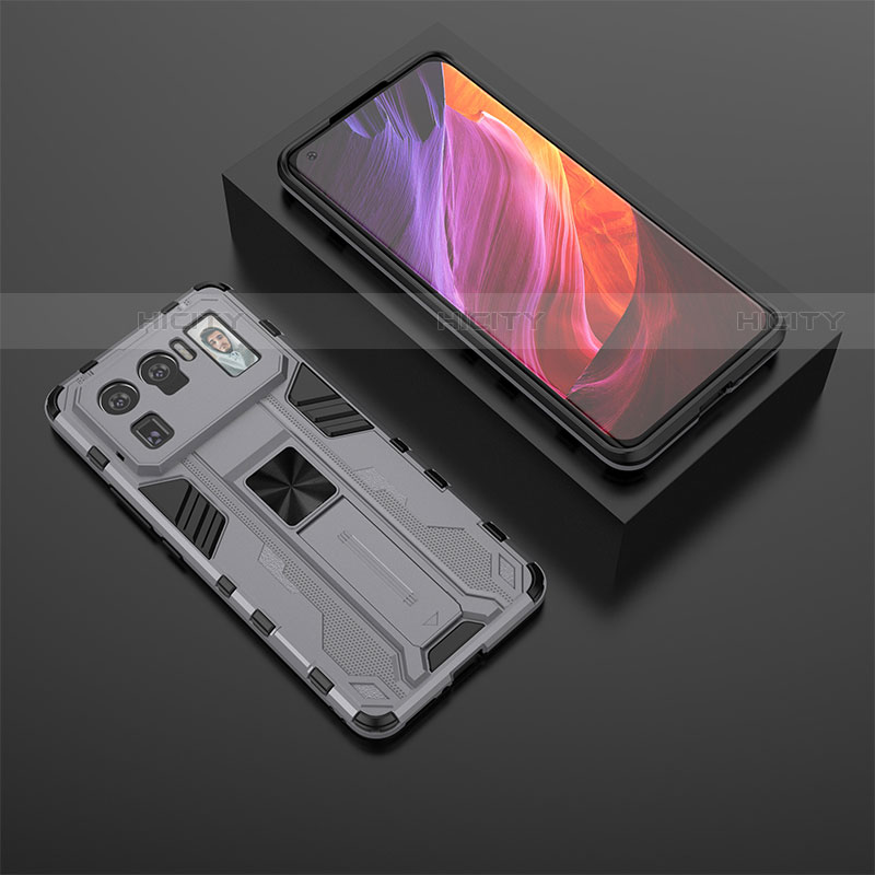 Funda Bumper Silicona y Plastico Mate Carcasa con Magnetico Soporte A02 para Xiaomi Mi 11 Ultra 5G