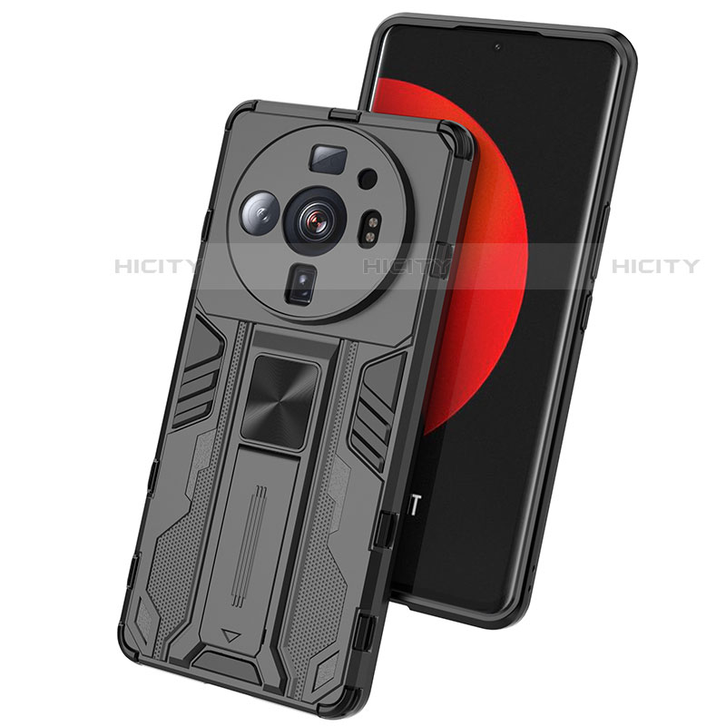 Funda Bumper Silicona y Plastico Mate Carcasa con Magnetico Soporte A02 para Xiaomi Mi 12 Ultra 5G