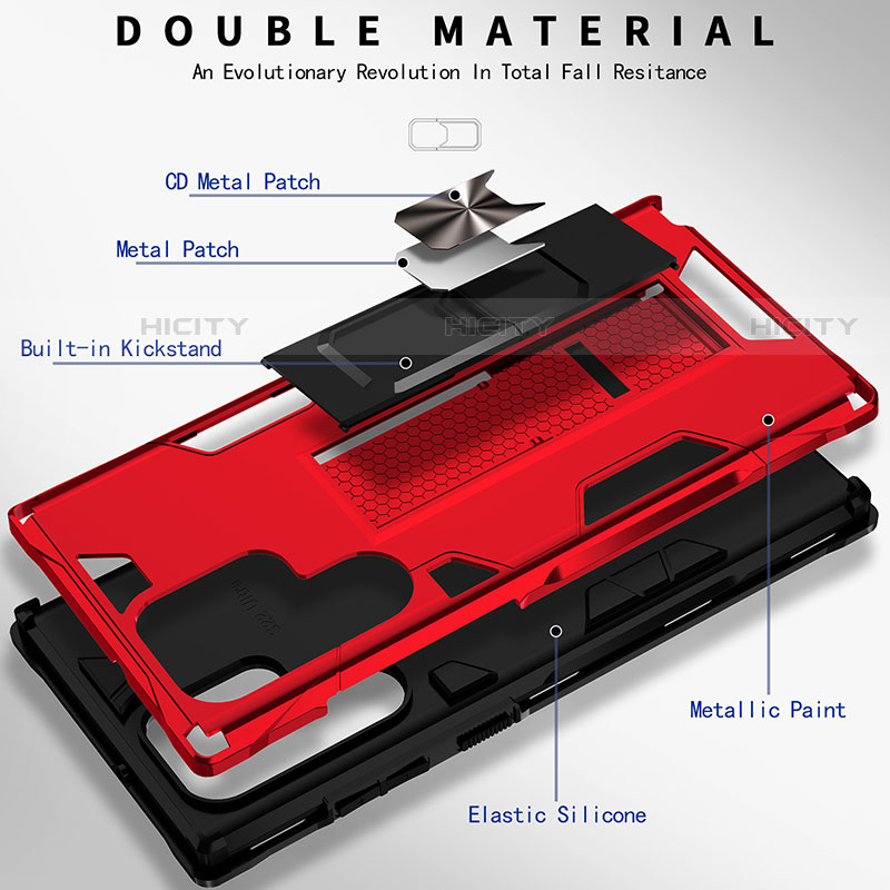 Funda Bumper Silicona y Plastico Mate Carcasa con Magnetico Soporte A04 para Samsung Galaxy S23 Ultra 5G