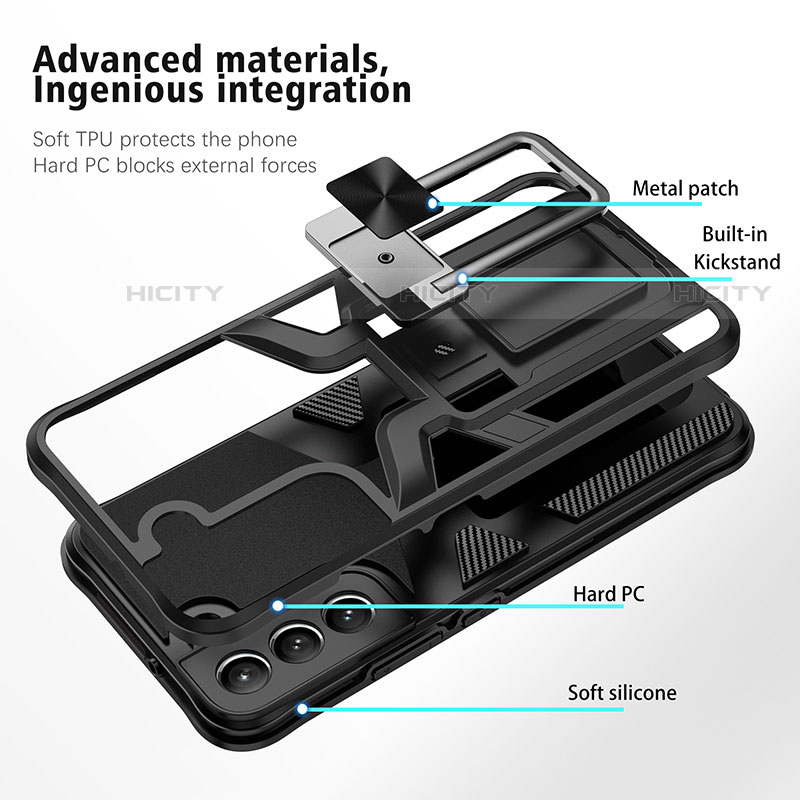 Funda Bumper Silicona y Plastico Mate Carcasa con Magnetico Soporte A05 para Samsung Galaxy S21 5G