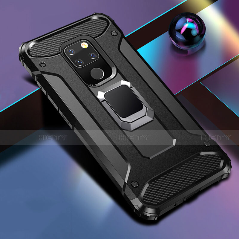 Funda Bumper Silicona y Plastico Mate Carcasa con Magnetico Soporte H01 para Huawei Mate 20 X 5G