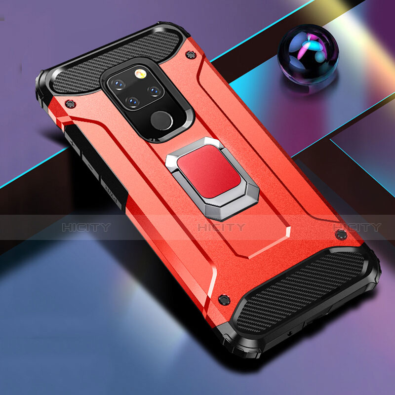 Funda Bumper Silicona y Plastico Mate Carcasa con Magnetico Soporte H01 para Huawei Mate 20 X 5G