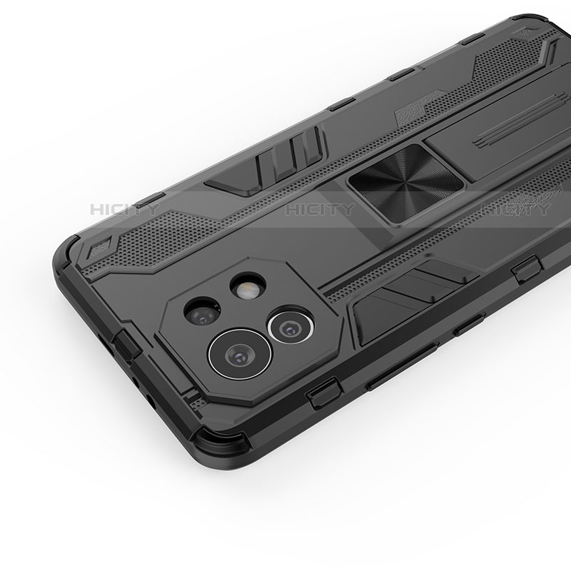 Funda Bumper Silicona y Plastico Mate Carcasa con Magnetico Soporte H01 para Xiaomi Mi 11 Lite 4G