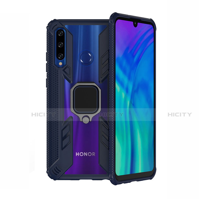 Funda Bumper Silicona y Plastico Mate Carcasa con Magnetico Soporte H02 para Huawei Honor 10i