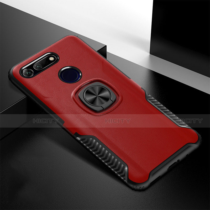 Funda Bumper Silicona y Plastico Mate Carcasa con Magnetico Soporte H02 para Huawei Honor View 20