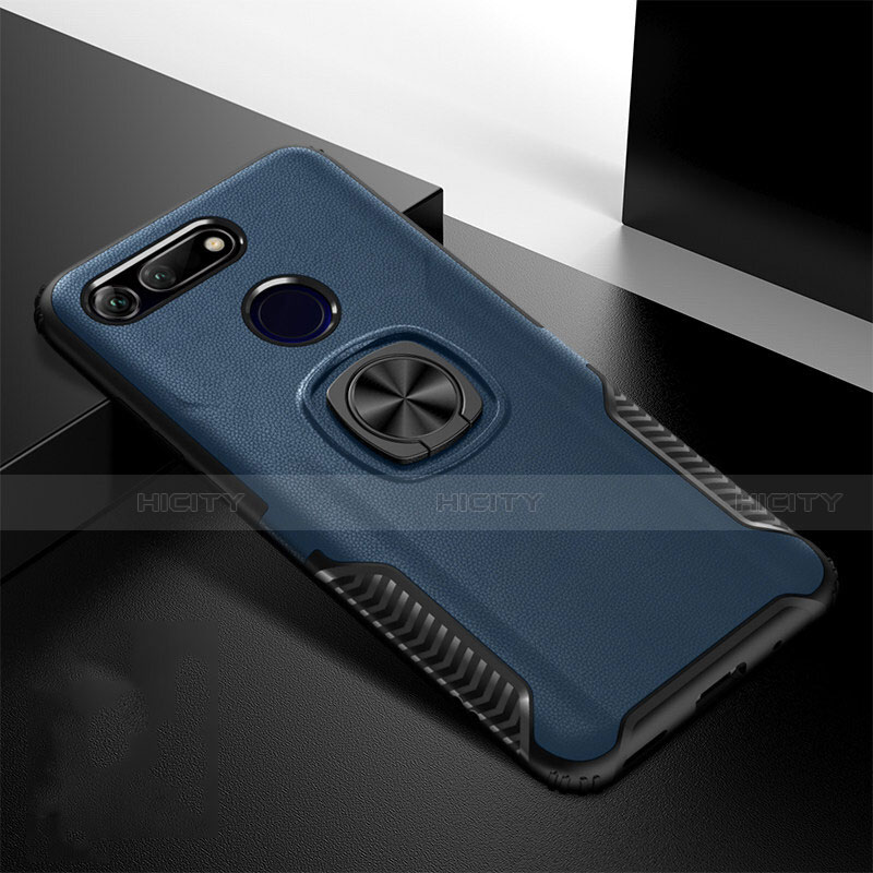 Funda Bumper Silicona y Plastico Mate Carcasa con Magnetico Soporte H02 para Huawei Honor View 20