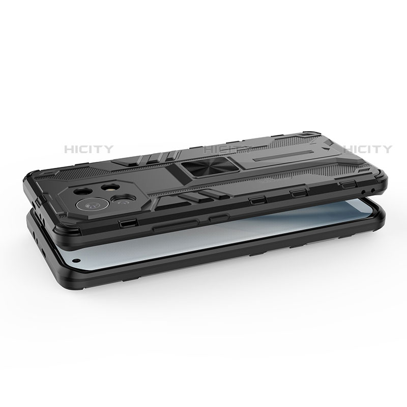 Funda Bumper Silicona y Plastico Mate Carcasa con Magnetico Soporte H03 para Xiaomi Mi 11 Lite 5G