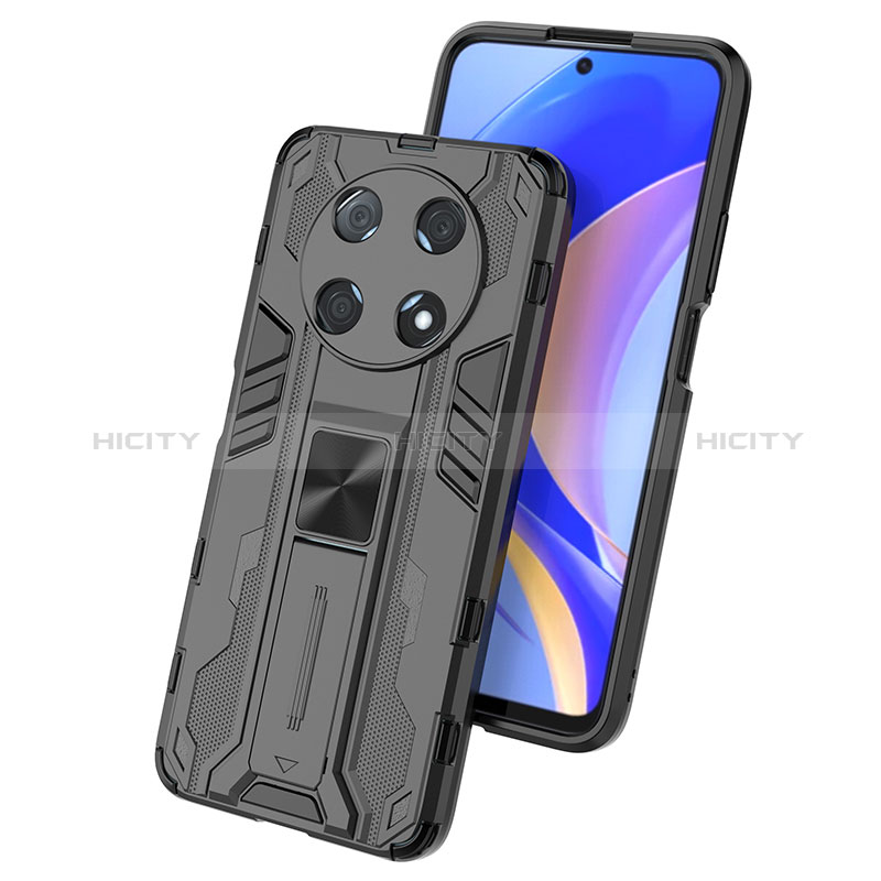 Funda Bumper Silicona y Plastico Mate Carcasa con Magnetico Soporte KC1 para Huawei Enjoy 50 Pro