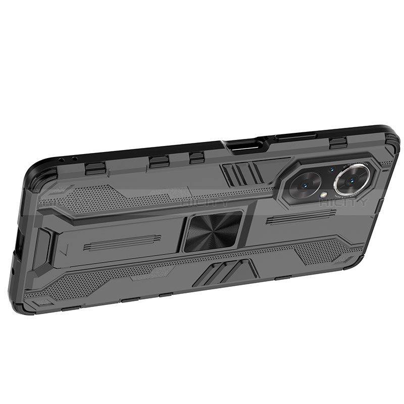 Funda Bumper Silicona y Plastico Mate Carcasa con Magnetico Soporte KC1 para Huawei Honor 50 SE 5G