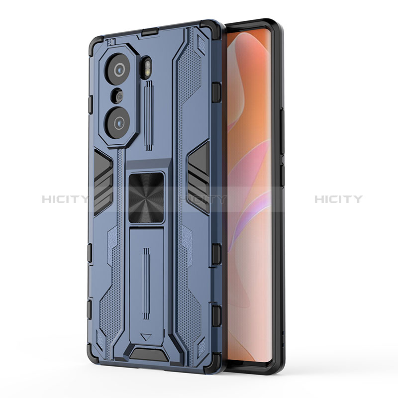 Funda Bumper Silicona y Plastico Mate Carcasa con Magnetico Soporte KC1 para Huawei Honor 60 Pro 5G