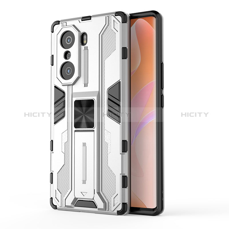 Funda Bumper Silicona y Plastico Mate Carcasa con Magnetico Soporte KC1 para Huawei Honor 60 Pro 5G