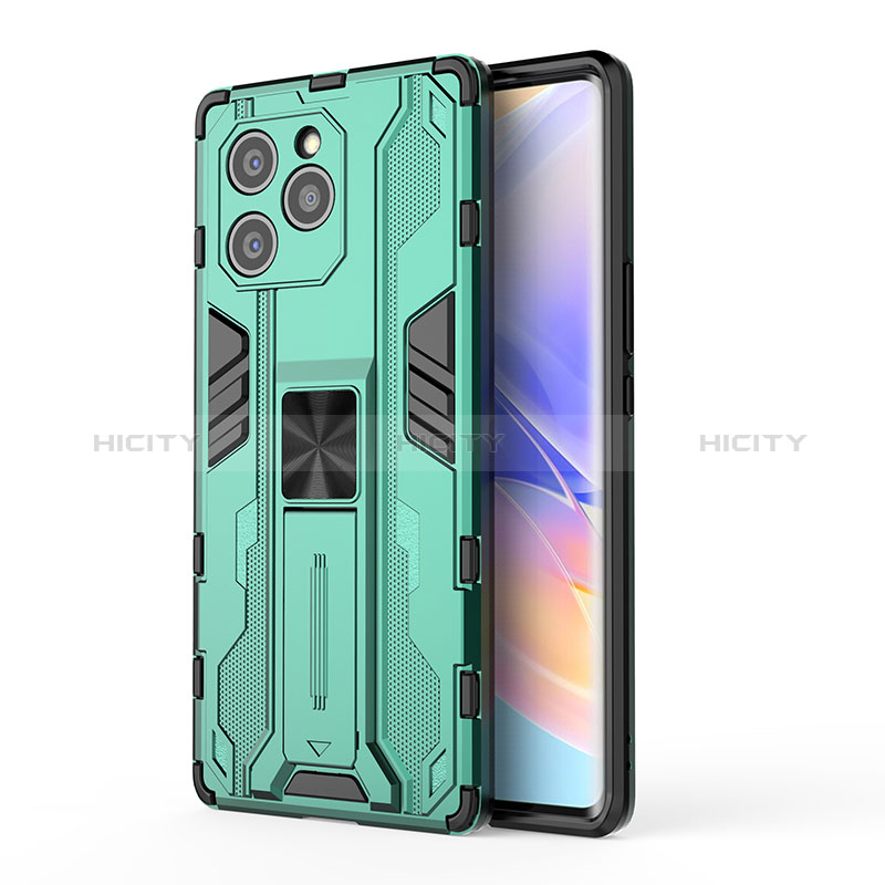 Funda Bumper Silicona y Plastico Mate Carcasa con Magnetico Soporte KC1 para Huawei Honor 60 SE 5G