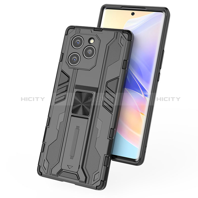 Funda Bumper Silicona y Plastico Mate Carcasa con Magnetico Soporte KC1 para Huawei Honor 60 SE 5G