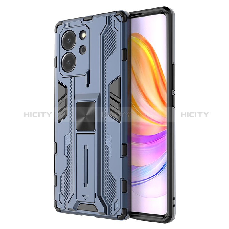 Funda Bumper Silicona y Plastico Mate Carcasa con Magnetico Soporte KC1 para Huawei Honor 80 SE 5G